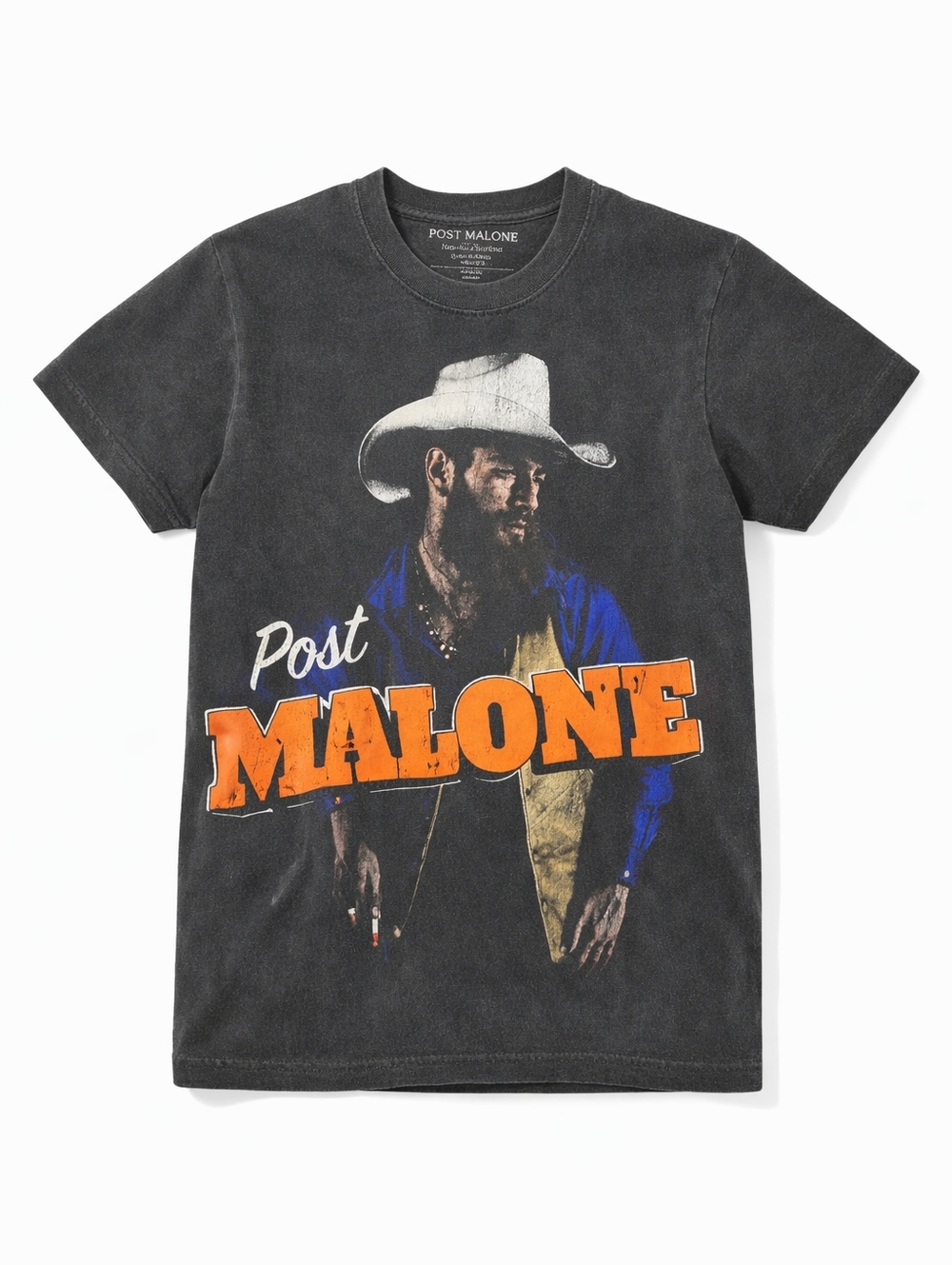 Post Malone Graphic Tee Small Vintage Wash 2024 Tour Style Band Shirt - Picture 2 of 8